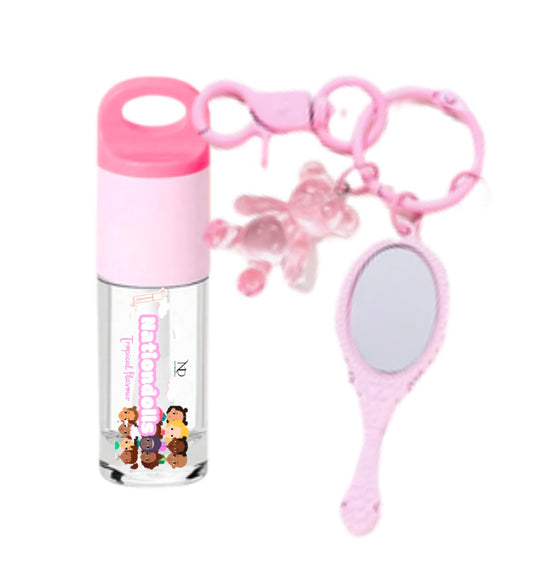 Lipgloss keychain ṣeto